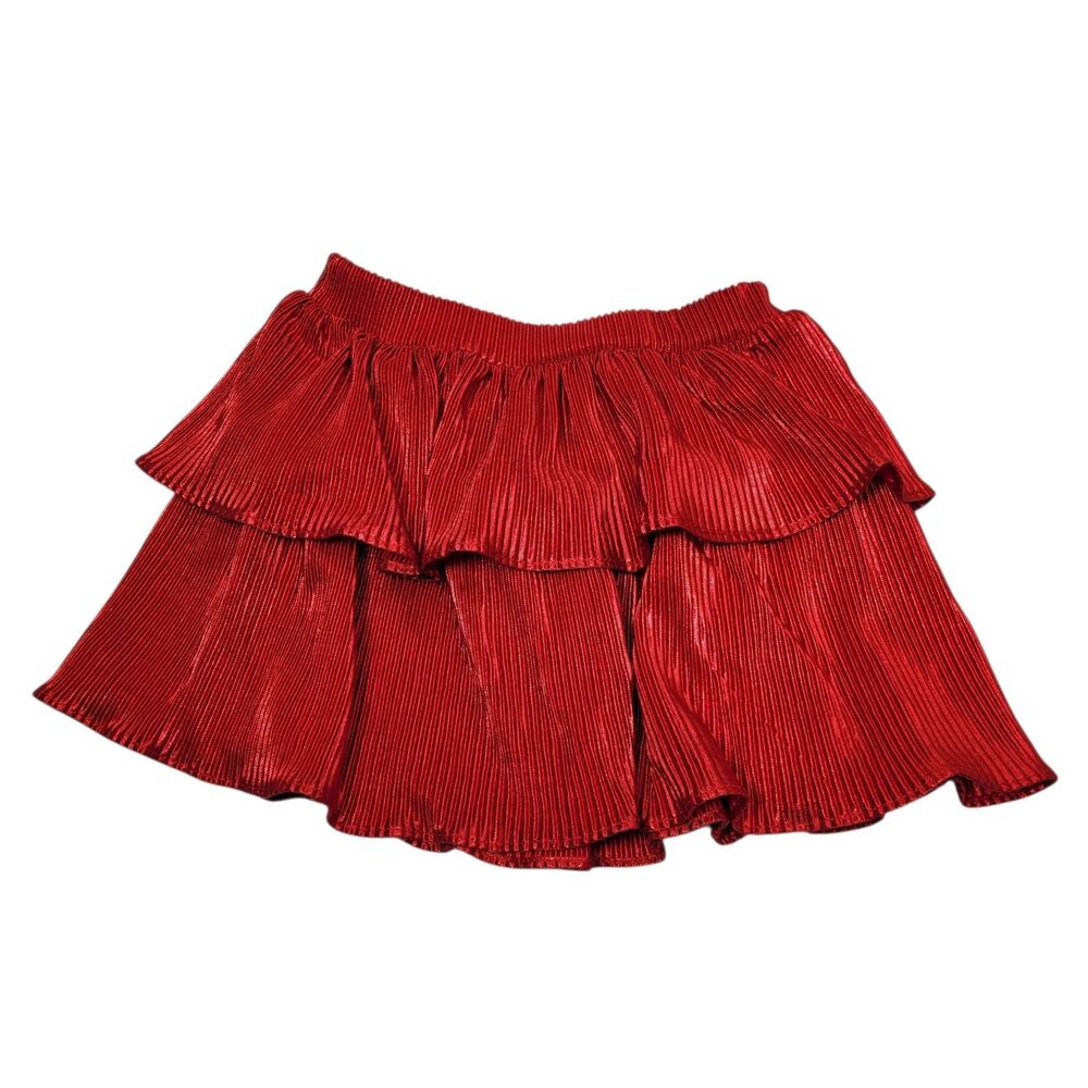 Disney Junior Girls Minnie Mouse Skirt Red Layered Ribbed Size 6 NWOT